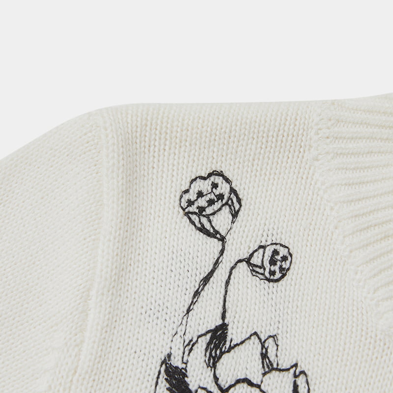 ML2209 Geansaí Geansaí Cniotáilte Babhta Bróidnéireachta Bog Doodle ML2209 Geansaí Geansaí Cniotáilte Babhta Bróidnéireachta Bog Doodle