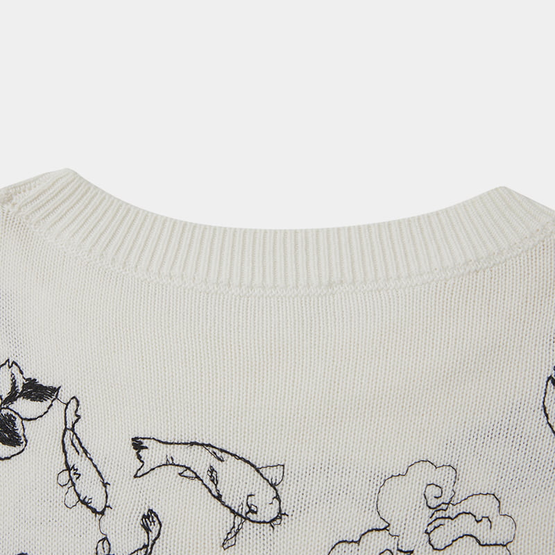 ML2209 Geansaí Geansaí Cniotáilte Babhta Bróidnéireachta Bog Doodle ML2209 Geansaí Geansaí Cniotáilte Babhta Bróidnéireachta Bog Doodle