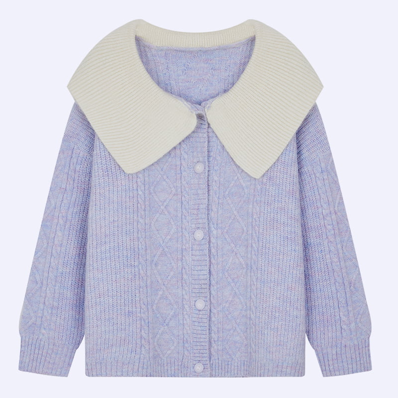 ML2205 Collar Leanbh na Fraince Cóta Cardigan Cniotáilte Mhuire