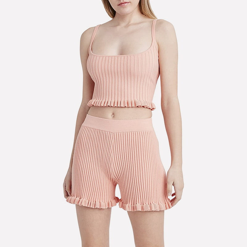 SM-K0054 U-mhuineál veist muinchille agus culaith chniotáilte shorts